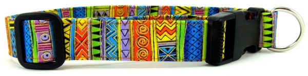 Bright Swirls & Stripes Dog Collar