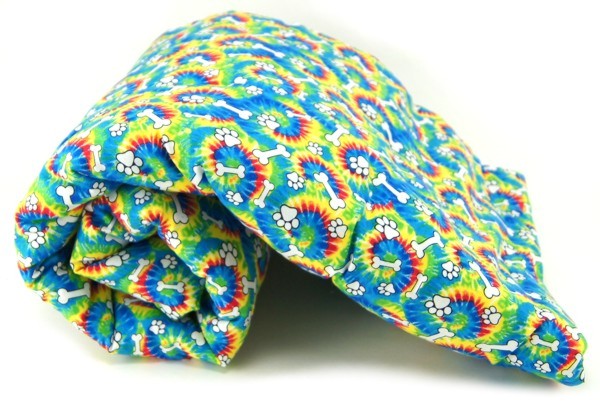 Rainbow Tie Dye Bones and Paws Pet Blanket Rainbow Tie Dye Bones and Paws Pet Blanket